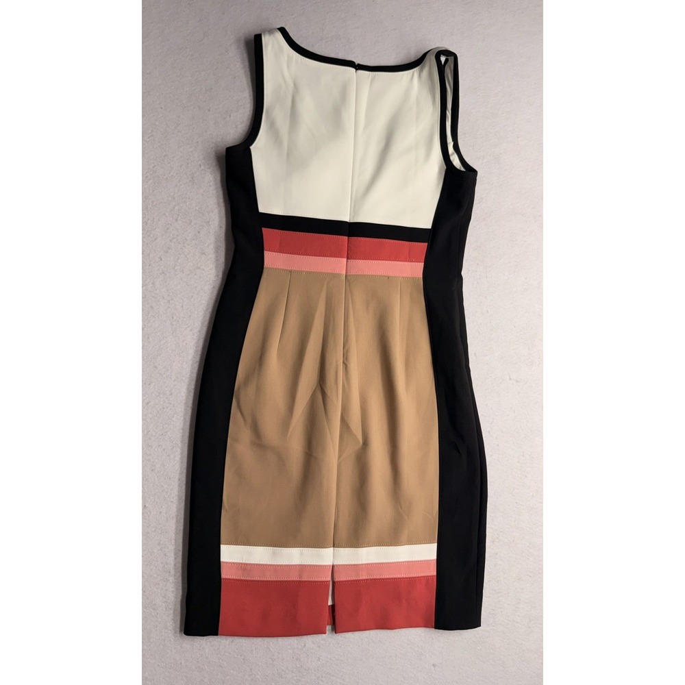 White House Black Market Color Block Sleeveless V-Neck Sheath Dress Size 8 - Picture 2 of 9